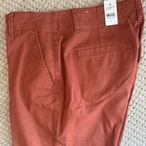 Loft Monroe Slim Chino Pants Rust color size 6